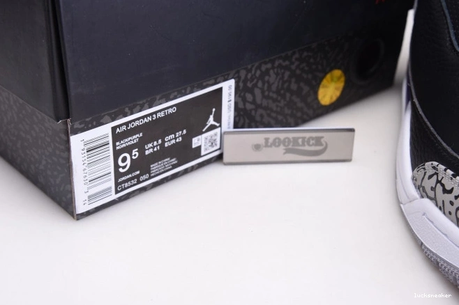 Reps LUCY CT8532-050 Court Black Jordan 3 Retro Air Purple 0718